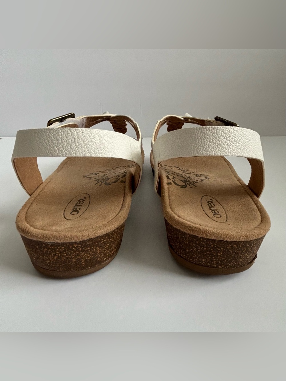 Aetrex Harper Braided Slingback Thong Arch Support Sandals White 9.5 - Picture 7 of 12